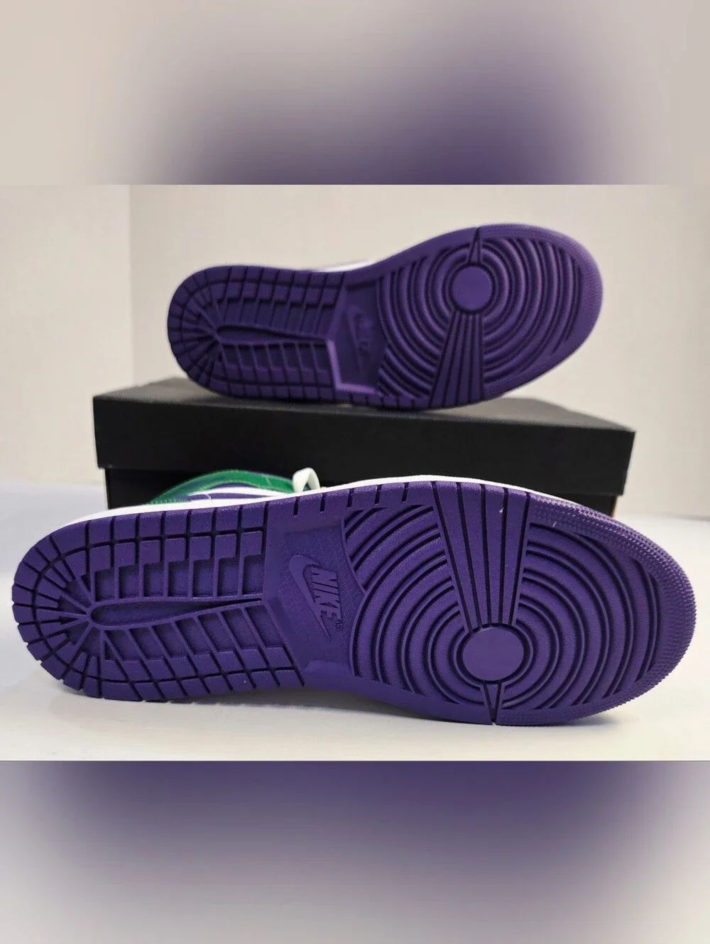 Nike Air Jordan 1 Mid White/Green/Purple Men's Sneakers